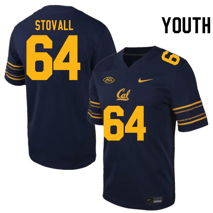 Youth #64 Joshua Stovall California Golden Bears ACC Conference College Football Jerseys Stitched Sa